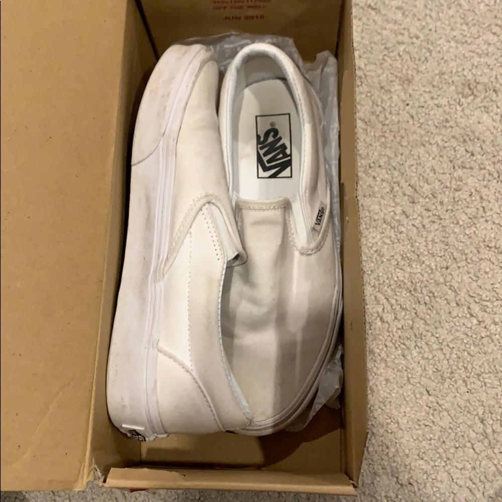 White slip on vans